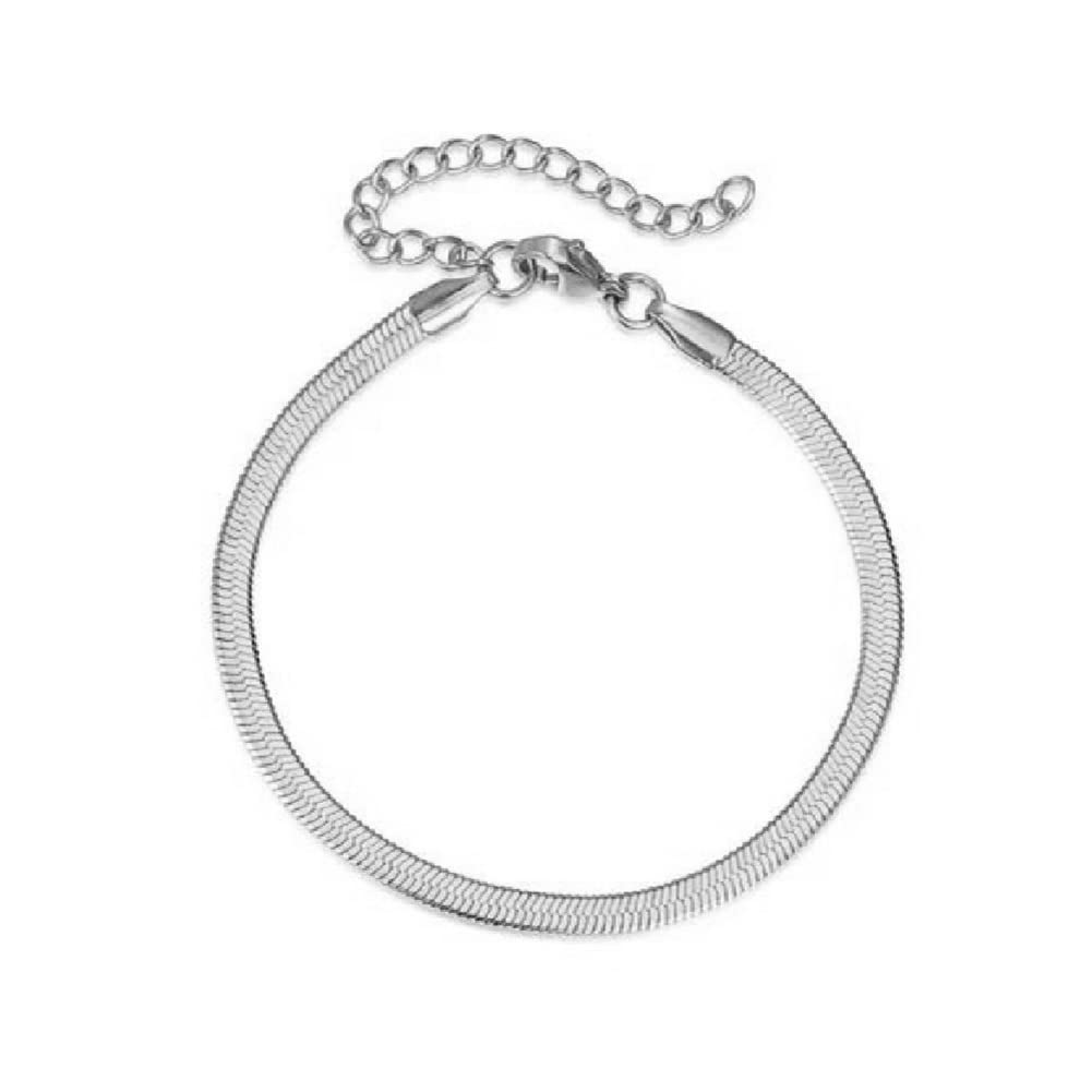 Kkjoy Bracciale Catena Serpente In Acciaio Inox - Larghezze 2-5mm, Lunghezze 17+3cm / 19+3cm, Colori Argento E Oro - Gioiello Donna E Ragazza