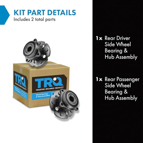Image of TRQ Rear Left and Right Wheel Bearing and Hub Assembly Set 2 Piece Compatible with 2007-2013 Acura MDX 2010-2013 ZDX 2009-2015 Honda Pilot All Wheel Drive
