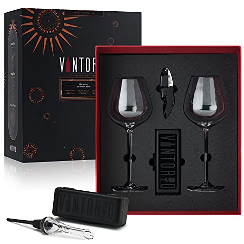 Vintorio Weinglas, Belüfter und Korkenzieher-Set, unverzichtbare Wein-Geschenkbox - öffnen, dekantieren und genießen Cover