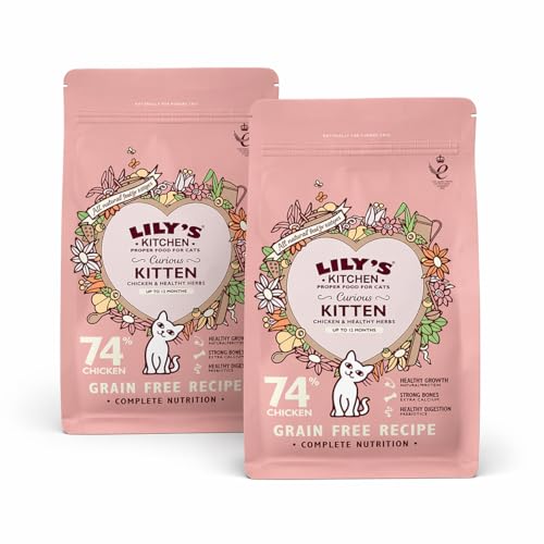 Lilys Kitchen Natural Kitten Dry Cat Food Chicken & White Fish 2 x 800g Pack of 2