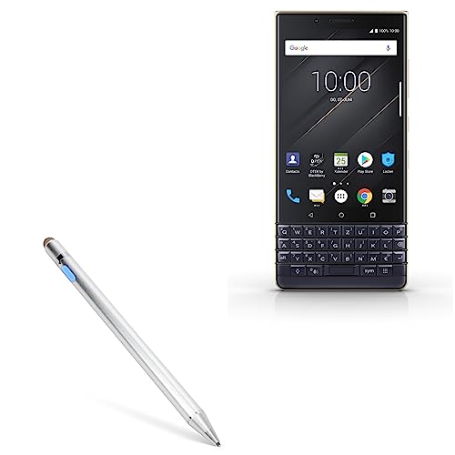 BoxWave Stylus Pen Compatible with BlackBerry Key2 LE - AccuPoint Active Stylus, Electronic Stylus with Ultra Fine Tip - Metallic Silver