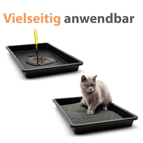 BigDean 2 Stück Pflanzschale 59x39x6 cm ideal als Pflanzwanne, Katzenklo & Ölwanne geeignet – große Kunststoffwanne Made in Germany