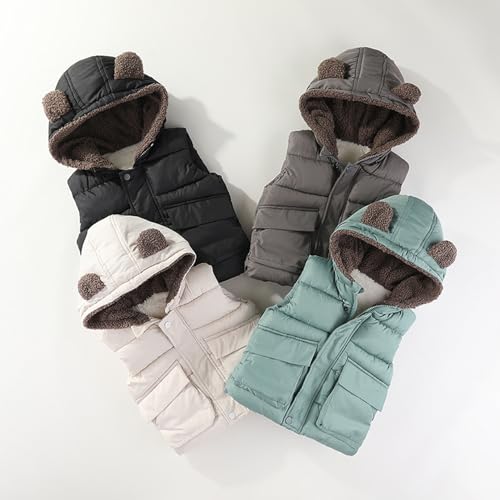 EISHOW Toddler Baby Girl Boy Fleece Hooded Jacket Vest Hoodie Sleeveless Waistcoat Warm Jacket Outwear with Zipper Pocket4