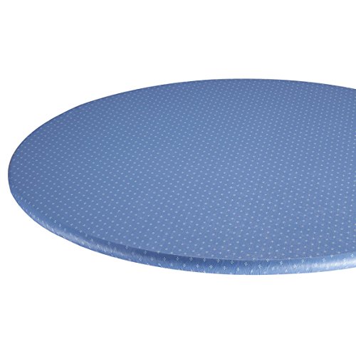 Miles Kimball Original Elasticized Vinyl Table Cover with Fleece Backing in 3 Sizes, Reusable Blue