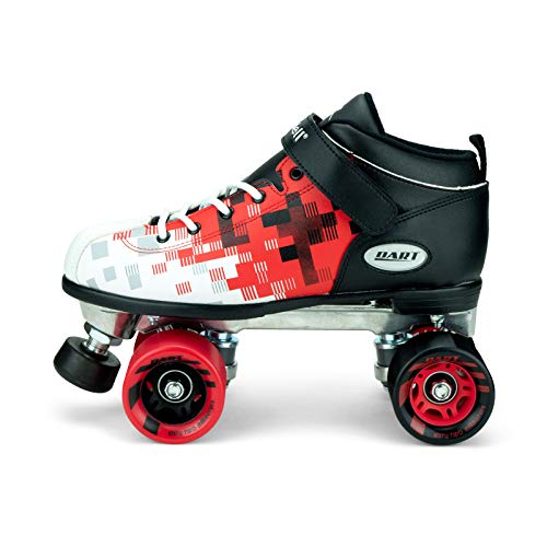 Riedell Skates - Dart Pixel - Quad Roller Speed Skate | Black & Red | Size 10 #TOP4
