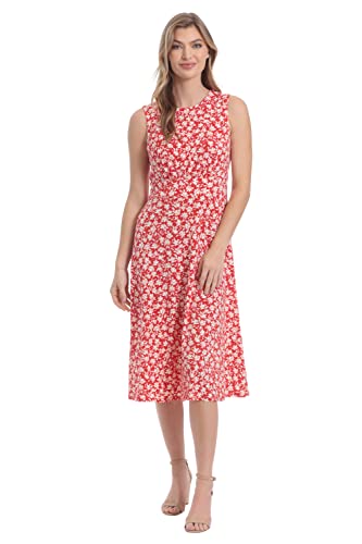 Image of London Times Women's Dresses Inset Waist Midi Dress Career Office Occasion Guest of