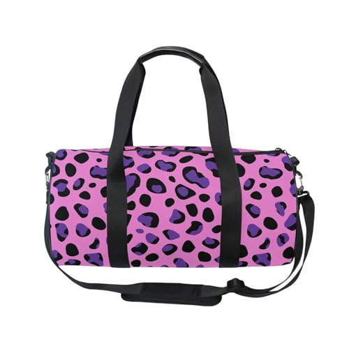 Duffel Bag for Sports Gyms and Weekend Large Capacity Dufflebag for Men and Women, Leopard Print Purple Duffel Bag 17.6 Inches Gym Bag for Travel2