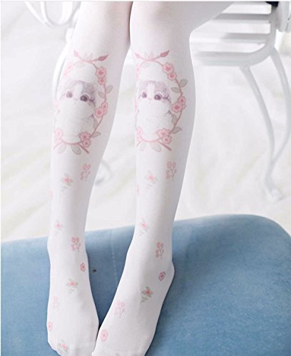 Summer Thin Women's Kawaii Cat Anime Print Slim Pantyhose (Pack of 1 Piece) Suit For Height 5'1" to 5'6"2