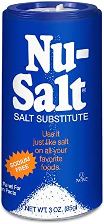 Nu-Salt Sodium-Free Salt Substitute, Contains Potassium Chloride, Table Salt Alternative, Vegan, Good For Chips, Pretzels, French Fries, Popcorn Seasoning, 3oz Shaker Bottle (Pack of 12)