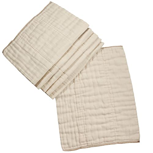 Image of OsoCozy Unbleached Prefold Cloth Diapers 100% Cotton, Durable, Soft, Absorbent, Sustainable & Economical - dims, Fits size range. - (Size)