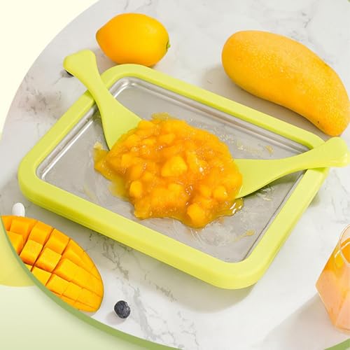 Eiscreme-Rollmaschine, Instant-Edelstahl-Eisrollmaschine mit 2 Schabern, Eismaschine Tablett, Lebensmittelqualität, Soft-Serve-Eismaschine, Eiscreme für Cafés, Dessertläden – Bild 5