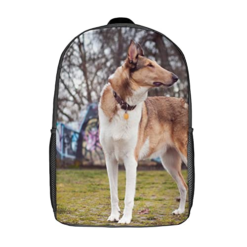 Sac à dos imprimé en 3D motif chien de 17 pouces grand format
