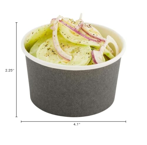 Image of Coppetta 12-Ounce Dessert Cups, 200 Disposable Ice Cream Cups - Lids Sold Separately, Sturdy, Gray Paper Frozen Yogurt Bowls, For Hot And Cold Foods, Perfect For Gelato Or Mousse - Restaurantware