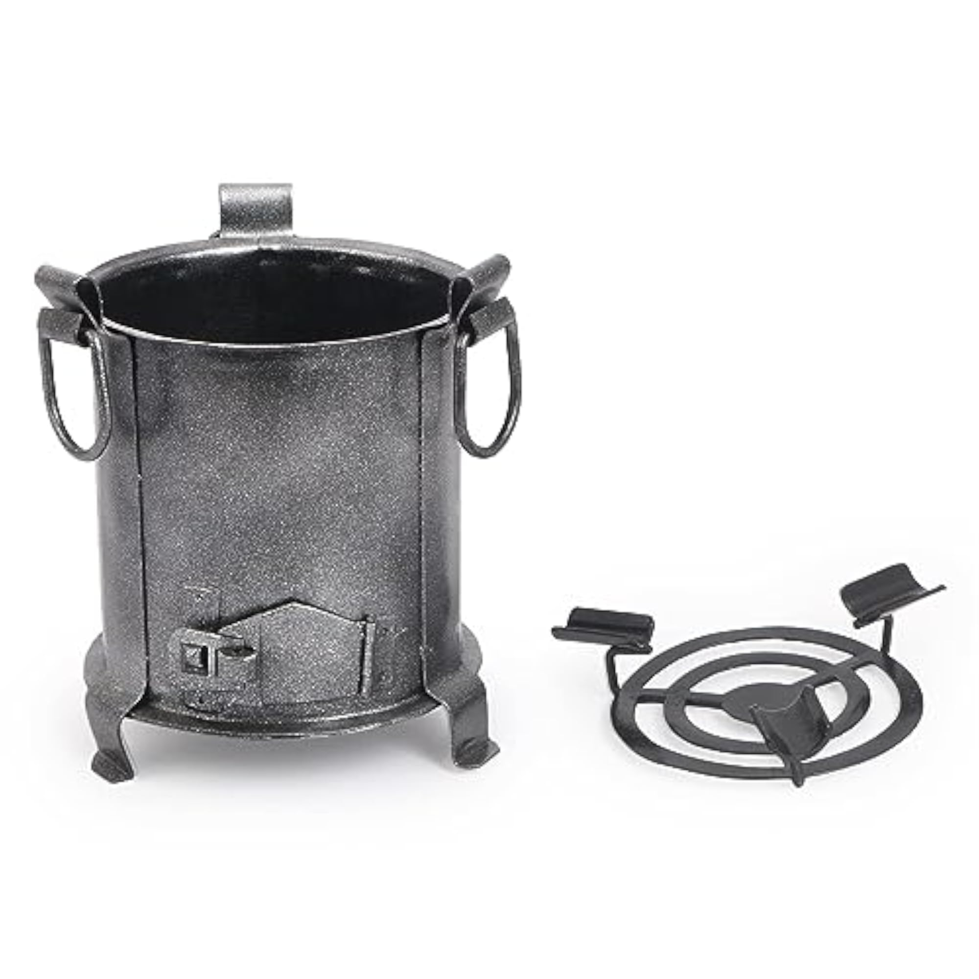 BBQ Style Metal Ashtray with Lid, Portable and Windproof