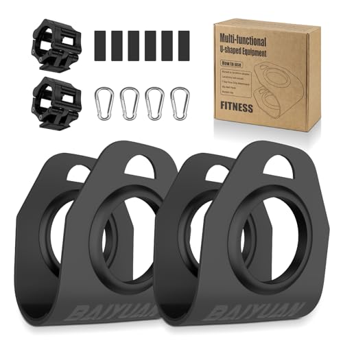 Home Gym Clips Convert Dumbbells to Barbell Turn Bars into Landmines T-Bar Row with Any Grip Hook Dumbbells on Dip Belts Versatile Weightlifting Accessory for Olympic (2 Pcs)