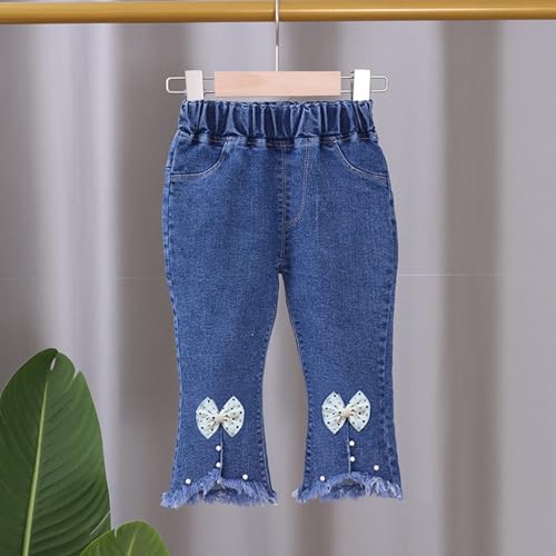 Little Girl Sweatpants Toddler Kid Pants Jeans Soft Elastic Waist Denim Pants Wide Pants for Girls3