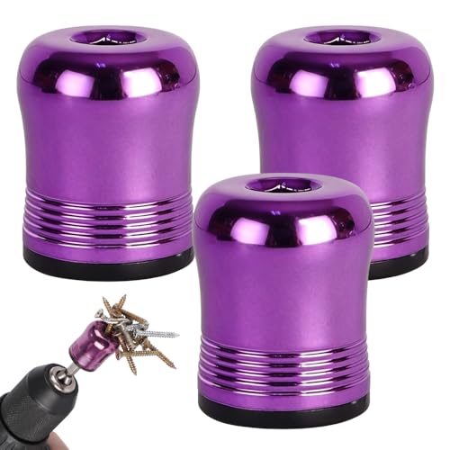 Image of Screwdriver Head Magnetic Ring, Removable Household Tool for Drills, Universal Removable Household Tool Drill Bit Holder for Hex Screwdrivers&PowerBits, Mechanics, Carpenters (Purple*3pcs)