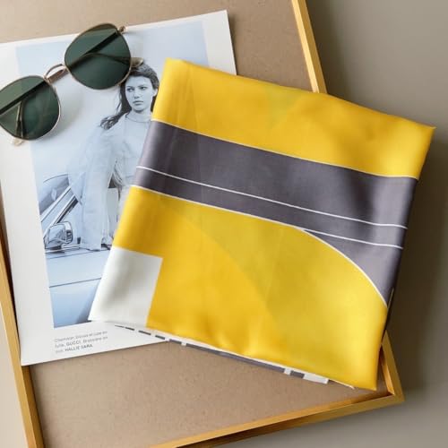 Image of Printed Poly Silken feel Scarf Stole for Women | Stylish, Soft, & Lightweight | Satin Feel Neck Scarf, Hair Scarf, Head Scarf for Women | Square Silk Stole for Handbag