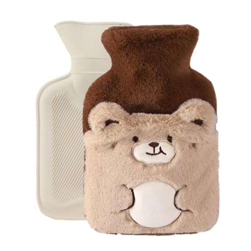 Wärmflasche Kinder Tier Bär, Kleine Wärmflasche, Wärmflascher Kuscheltier, Hot Water Bottle, Abnehmbar & Waschbar, Ideal für Kinder, Frauen und...