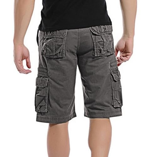 Shorts casuales de algodón para hombre con múltiples bolsillos miniatura 3