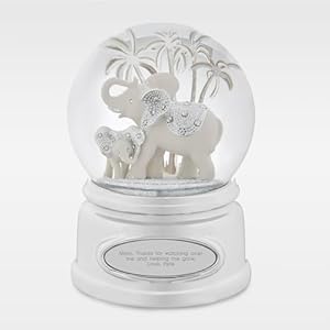 THINGS REMEMBERED Engraved Elephant and Baby Calf Musical Snow Globe for Mom, Plays “Born Free” Music, Beautiful and Unique Gift (Free Customization) THINGS REMEMBERED Engraved Elephant and Baby Calf Musical Snow Globe for Mom Plays Born Free Music Beautiful and Unique Gift Free Customization
