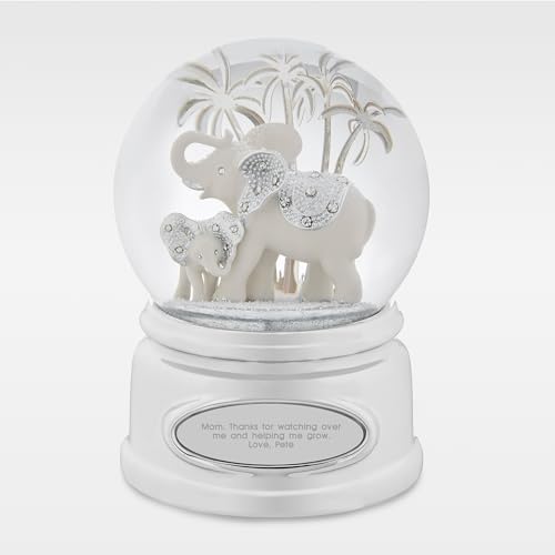 THINGS-REMEMBERED-Engraved-Elephant-and-Baby-Calf-Musical-Snow-Globe-for-Mom-Plays-Born-Free-Music-Beautiful-and-Unique-Gift-Free-Customization THINGS REMEMBERED Engraved Elephant and Baby Calf Musical Snow Globe for Mom Plays Born Free Music Beautiful and Unique Gift Free Customization