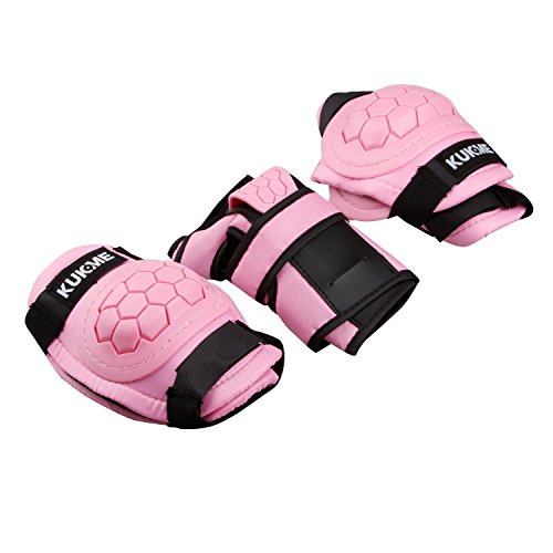 Skyrocket Los niños de hielo Gear Protective Gear rodilla y codo muñequeras almohadillas para niños (color rosa/negro/naranja)