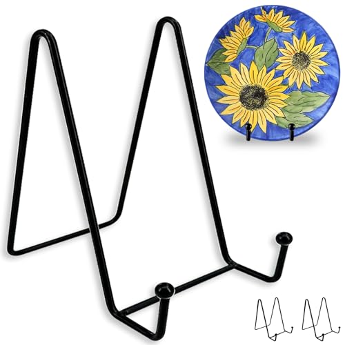 SEUNGCH 3 Pcs Plate Stands for Display,6 Inch Plate Holder Display Stand, Metal Frame Bracket for...