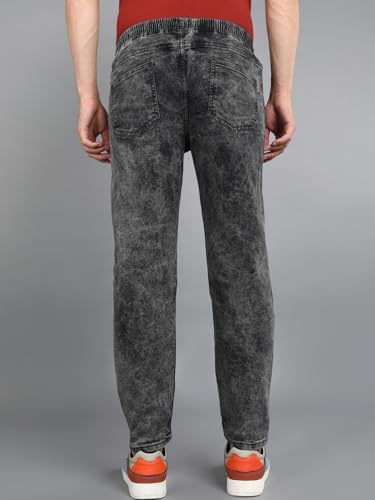 Image of Urbano Fashion Men Mid Rise Regular Fit Washed Jogger Jeans Stretchable