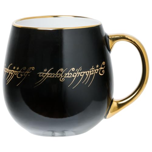 Image of Silver Buffalo Lord of the Rings Elven Text Belly Ceramic Mug, 21.6oz
