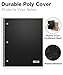 Dunwell College Ruled Spiral Notebook (Black), 1 Subject Notebook 8.5 x 11 for School, Plastic Cover, Pocket Divider, 100 Sheets (200 Pages), 3-Hole Punched Perforated 8 1/2 x 11 Paper