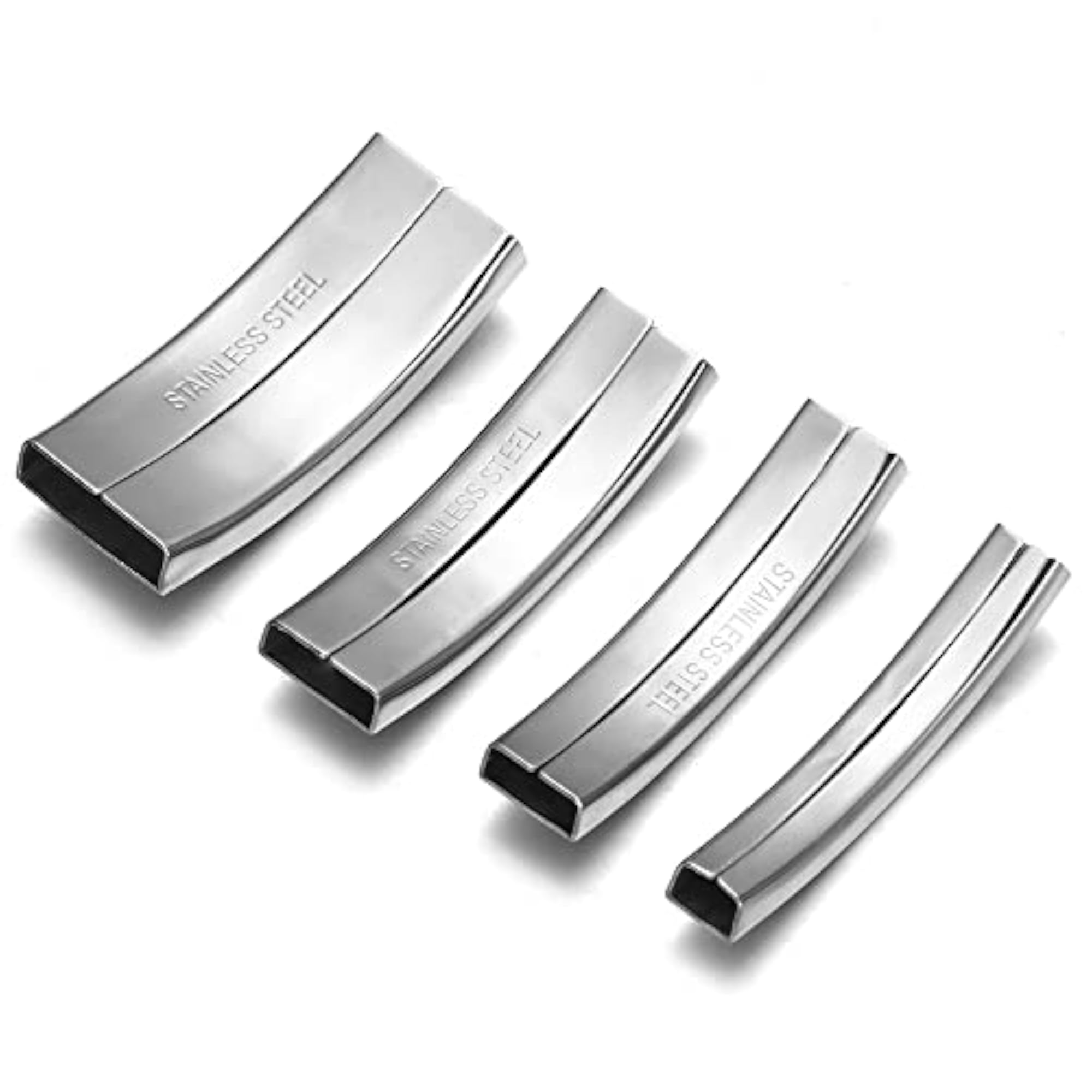 10 Pcs Stainless Steel Curved Tube Beads for Bracelet Making
