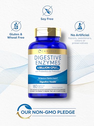 Carlyle CL4405 Digestive Enzymes | With Probiotics & Prebiotics | 180 Capsules | Non-Gmo And Gluten Free Supplement thumb #4