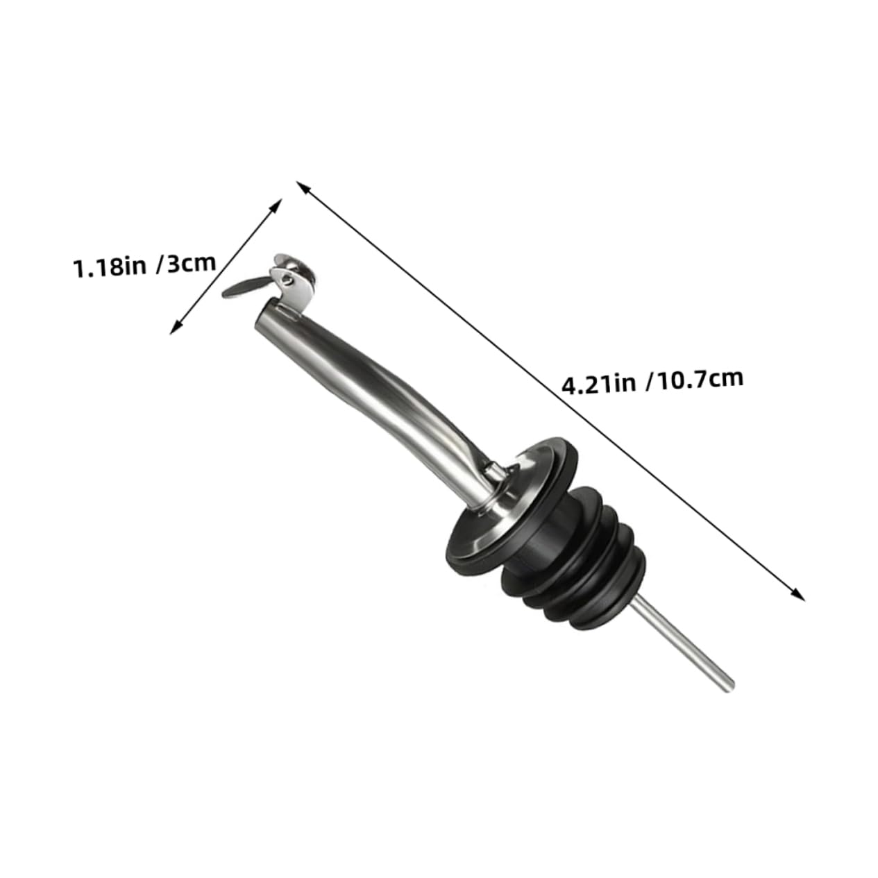 PRETYZOOM 10pcs Stainless Steel Bottle Pourers - Oil Pour Spout and Wine Pourers with Sealing Caps - for Wine Cocktails and Olive Oil Vinegar