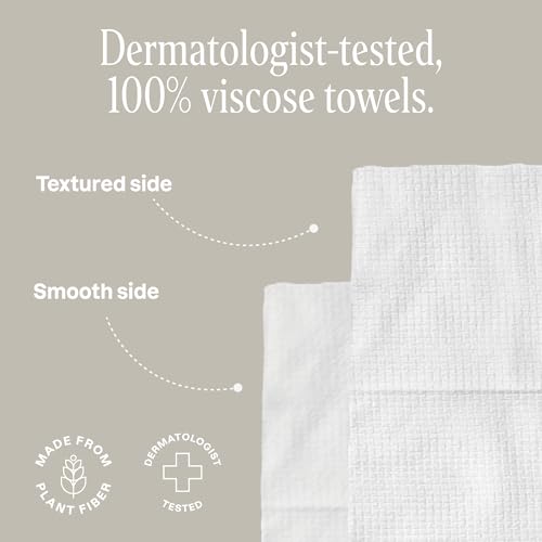 Image of Cliganic Clean Face Towels XL, Bulk Size (200 Count), Disposable, Ultra-Absorbent, Hypoallergenic & Soft - Makeup Remover Dry Wipes, Pamper Your Face, Hygienic Towelettes, for All Skin Types