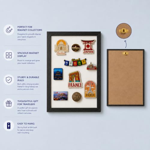 Image of Travel Souvenir Magnet Frame - Solid Background | White | 20 inchx16 inch (Horizontal)