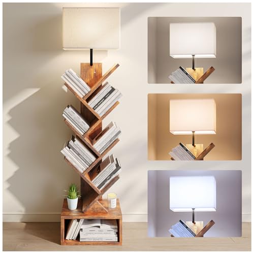 La mejor comparación de Librero Armable para comprar hoy. 50 SIMPLE HOGAR Librero, Librero con Luz LED, 6 Niveles Forma de Árbo Librero, Librero Minimalista, Base Estable, Librero Organizador,para Oficina en Casa Color Retro, 40 * 20 * 146...