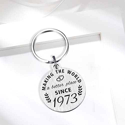 50Th Birthday Gifts For Women Men, 50 Year Old Birthday Keychain, Born In 1973 Gifts, 1973 Birthday Decorations #TOP3