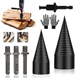 Holzspalter Bohrer 42mm + 32mm Mit 4 Bohrgriffe, Bohrkegel Holzspalter Spaltbohrer, holzspalter Schraube Kegel, Kegelspalter Bohrmaschine, Präzises & Schnelles Spspaltbohrer für Brennholz