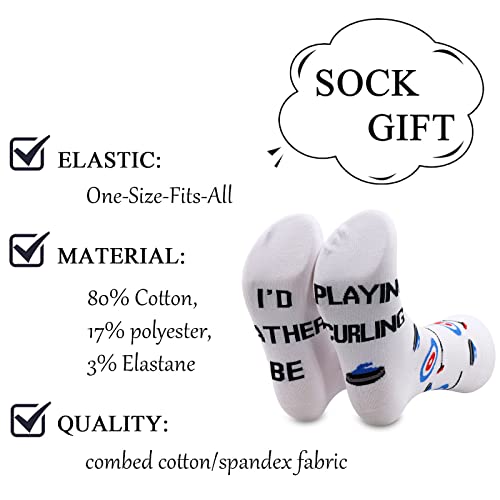 ZJXHPO Winter Sport Curling Crew Sock I’d Rather Be Playing Curling Novelty Sock Curling Coach Player Fan Lover Gift3