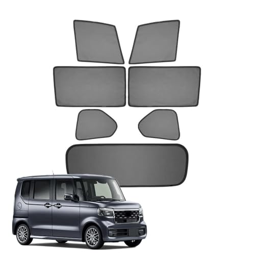FOR 新型 N-BOX NBOX カスタム JF5 JF6( 2023年10月〜現行) カスタムパーツの車の窓用サンシェードネットカーテン、サイドガラスサンシェード ウィンドウバイザーサンシェード マグネットメッシュカーテン 断熱 日焼け防止視界を遮らな