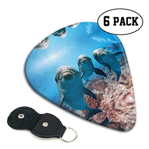 Funny Dolphin Looking At You Lot de 6 médiators pour guitare acoustique, guitare électrique, basse, ukulélé – Fin, moyen… - Les Beatles, Paul McCartney, John Lennon, RIngo Starr, George Harrison Funny Dolphin Looking At You Lot de 6 médiators pour guitare acoustique, guitare électrique, basse, ukulélé – Fin, moyen… – Image 3