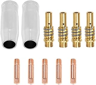 MB15AK MIG Welder Consumable Accessory 11 PCS, Welding Torch of Conical Nozzle Gas Nozzle Holder, 0.6mm 0.8mm 1.0mm Contact Tips for 15AK Torch Gun Welding Machine, Multiple Choices for You