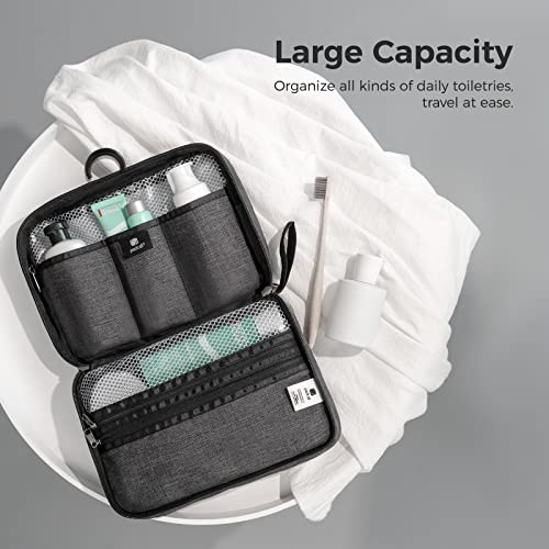 pack all Hanging Travel Toiletry Bag, Water Resistant Travel Bag, Portable Toiletry Shaver, High Capacity Cosmetic Bag Organizer for Women and Men (Grey)2
