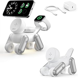 3 in 1 Wireless Charging Station for Apple Devices,Foldable Cute Magnetic Mag-Safe Wireless Charger Stand with Night Light for iPhone 17 Air 16 15 14 13 12 Series,AirPods 4 3 2 Pro,Apple Watch