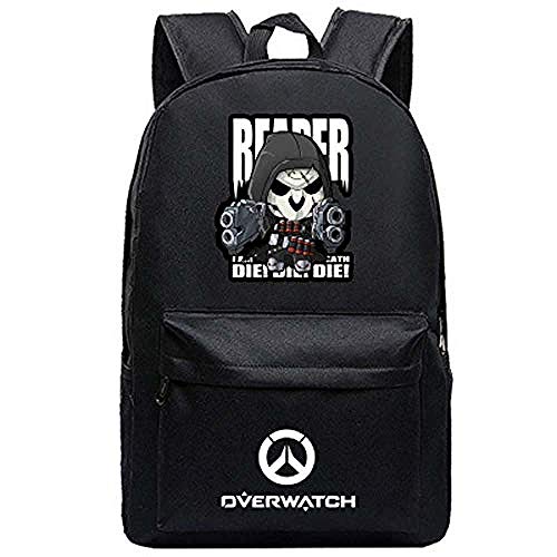 Bkckzzz Hombres Mochila de Lona Masculina para Overwatch Escolar Bolsa de Viaje Función