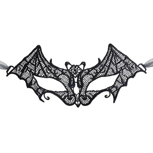 ZSPERKLA Masquerade Mask for Women Lace Masks Venetian Mardi Gras Prom Ball Mask Party Costume Accessory (Cool Girl Black)