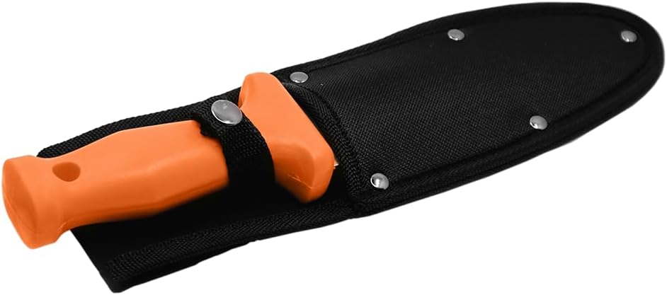 Zenport K246 Deluxe ZenBori Soil Knife with Sheath, 6-Inch Stainless Steel Serrated Blade and Depth Measurement Markings, Orange Handle