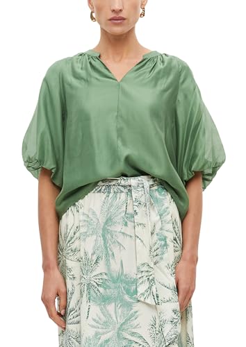 s.Oliver Viskosemix-Bluse im Loose Fit mit Puffärmeln