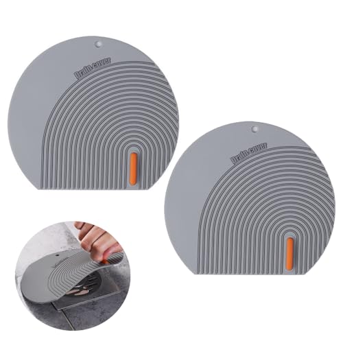 2PCS Silicone Drain Cover - 6.1''*5.5'' Bathtub Drain Stopper Bathroom Bath Tub Drain Hair Stopper, Bathtub Drain Plug, Universal Flat Suction Shower Bathtub Drain Cover, Kitchen, Laundry Accessories - image 1